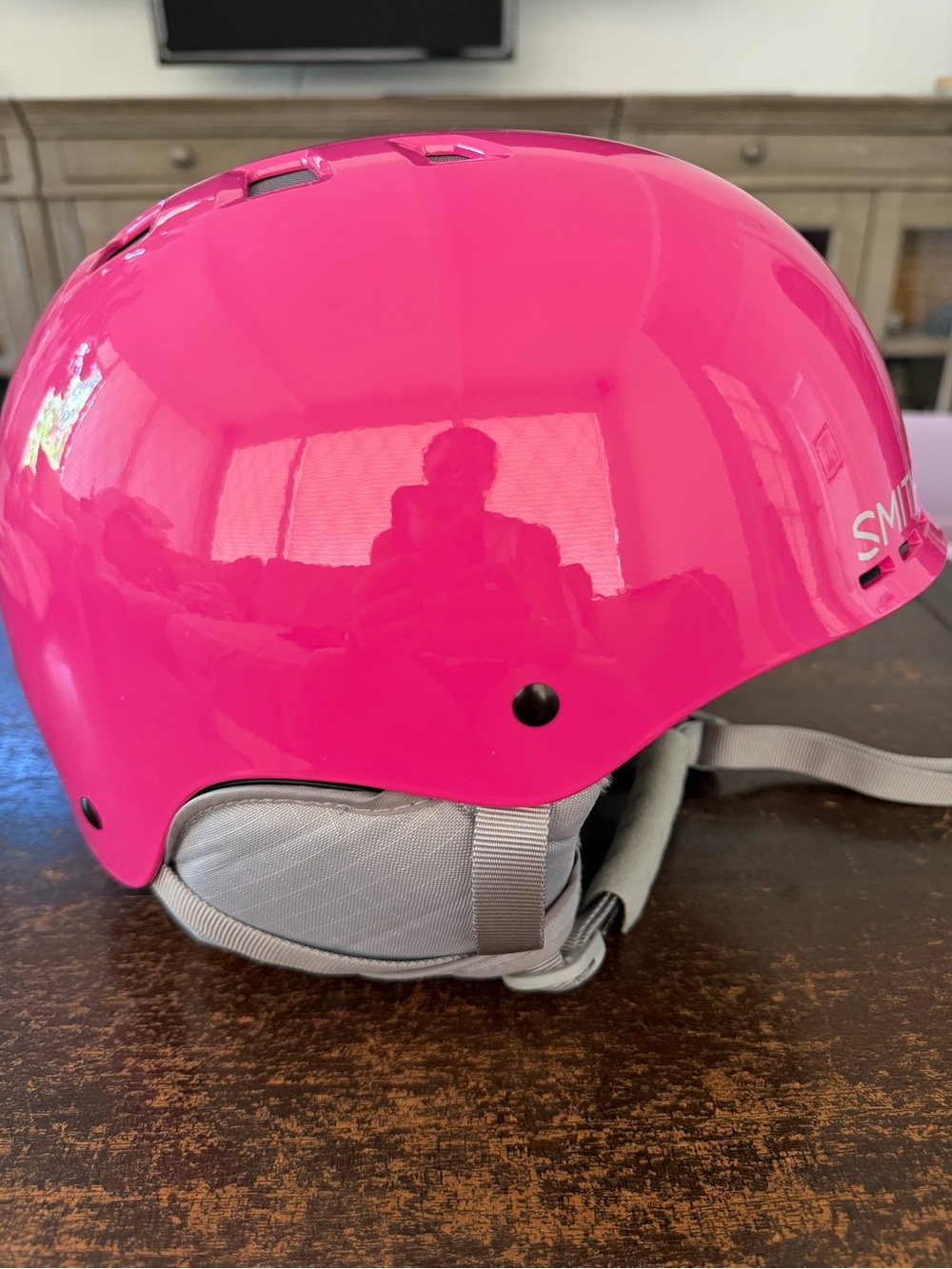 SMITH Holt Junior Pink Ski Helmet with Gray Interior Padding Size Y/S 48-53cm